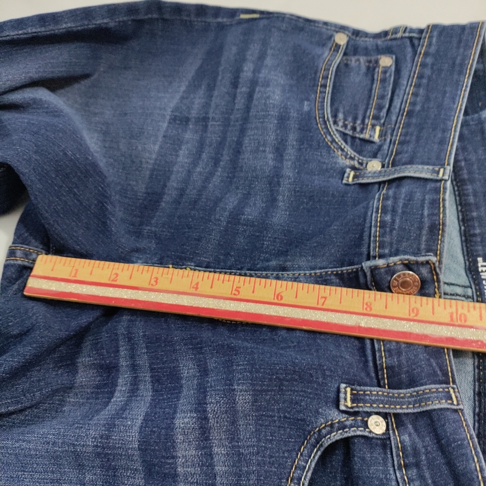 Levi's Signature Modern Straight Mid Rise Dark Wash Stretch Denim Jeans Size 14 - Picture 9 of 16
